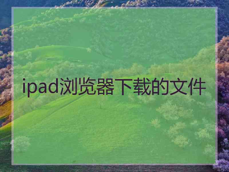 ipad浏览器下载的文件