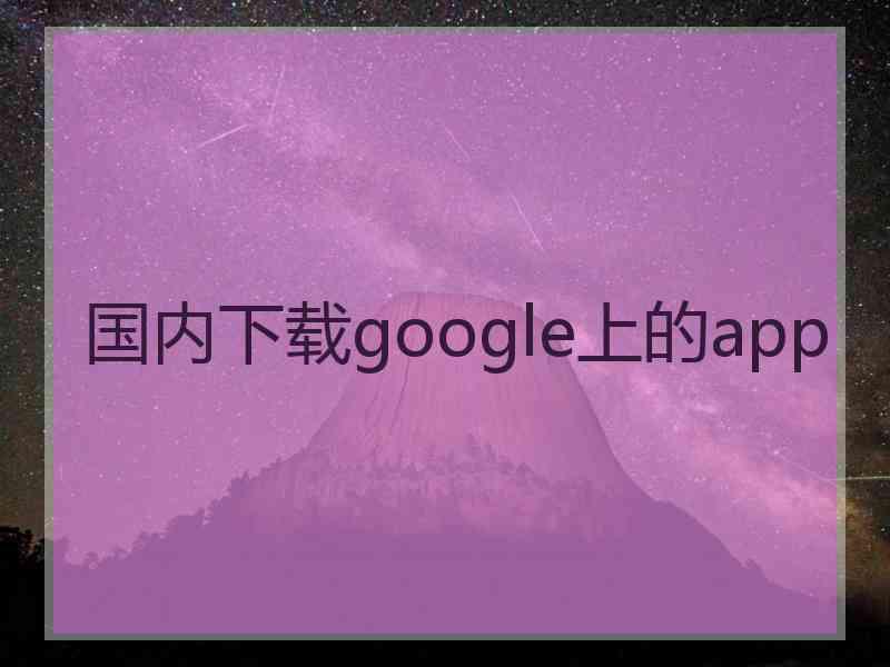 国内下载google上的app