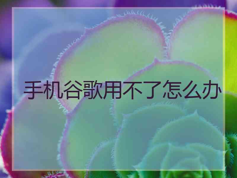 手机谷歌用不了怎么办