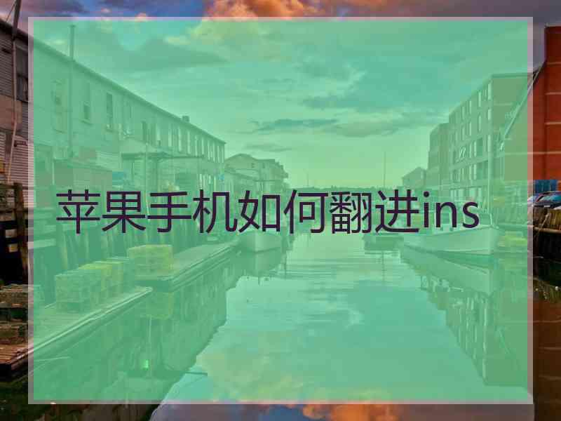 苹果手机如何翻进ins