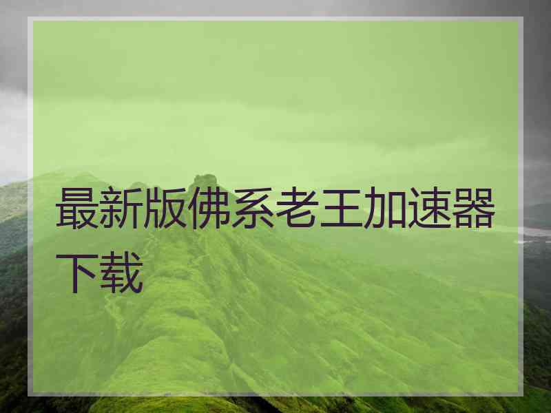 最新版佛系老王加速器下载