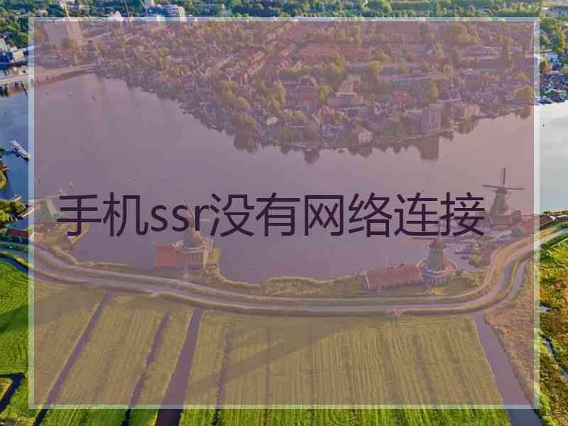 手机ssr没有网络连接