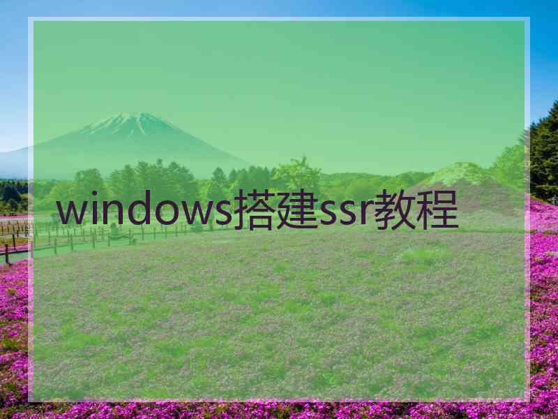 windows搭建ssr教程